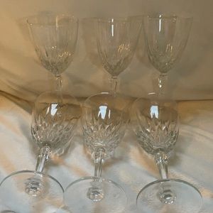 Vintage Cristal D’Anques-Durand Diamant Lead Crystal water goblets. Set of 6.